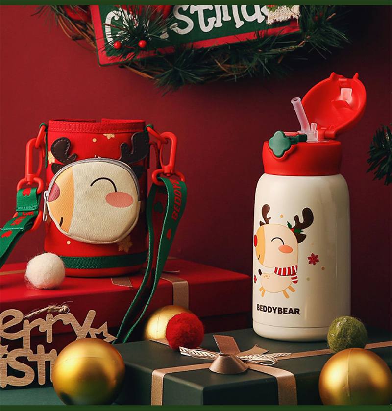 一般贸易beddybear杯具熊四叶草儿童保温杯圣诞款630ml包邮